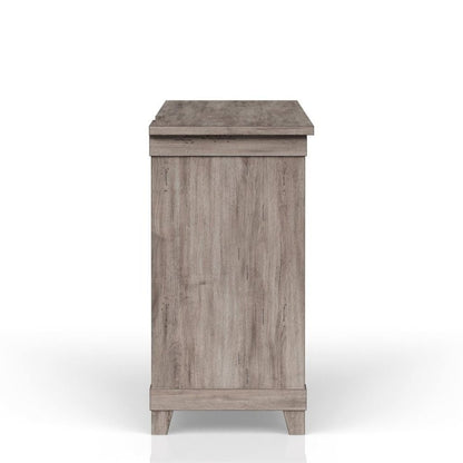 Gray Wine Cabinet with Doors – Rustic Bar Cabinet with Bottle Storage