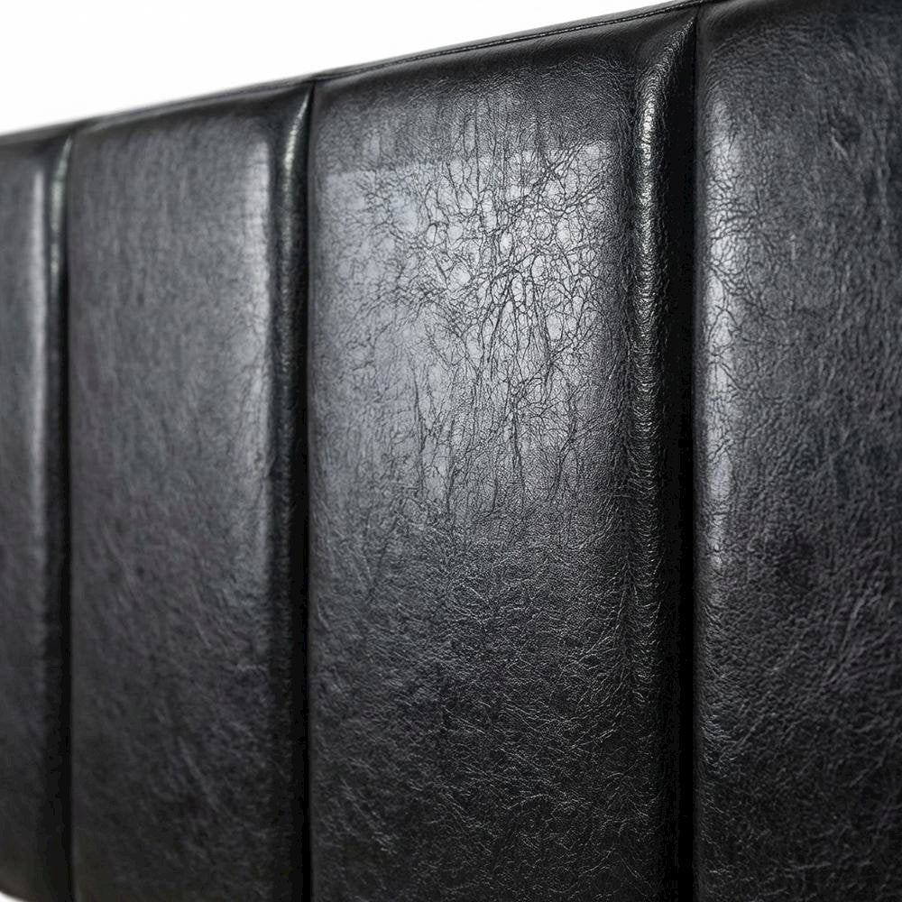 Black Upholstered Twin Headboard with Soft Fabric and Sturdy Frame Design