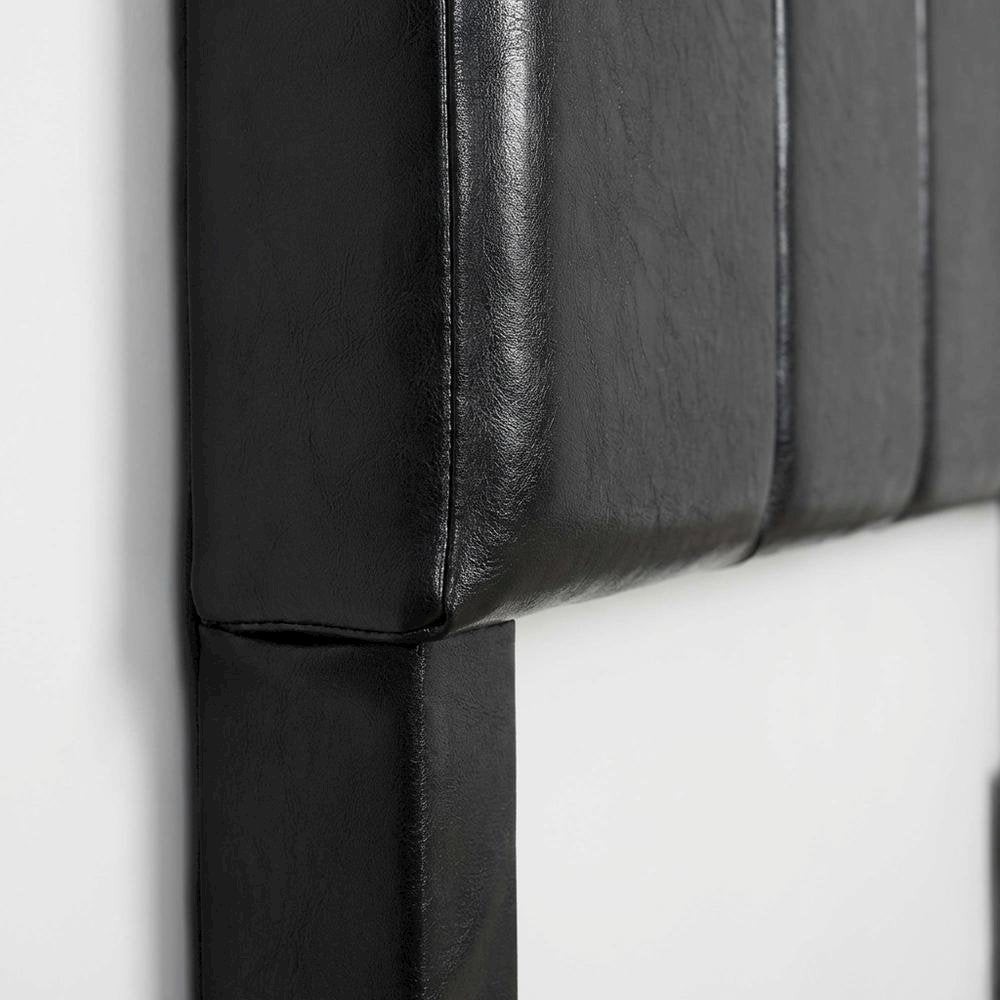 Black Upholstered Twin Headboard with Soft Fabric and Sturdy Frame Design