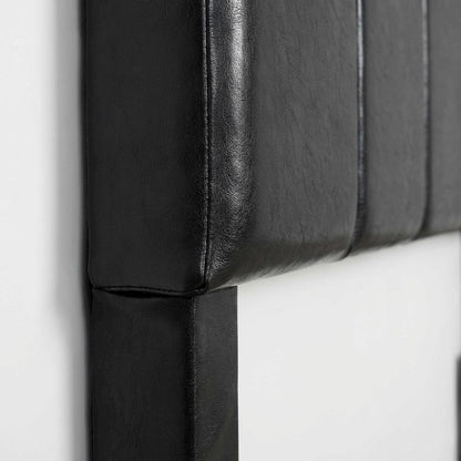 Black Upholstered Twin Headboard with Soft Fabric and Sturdy Frame Design