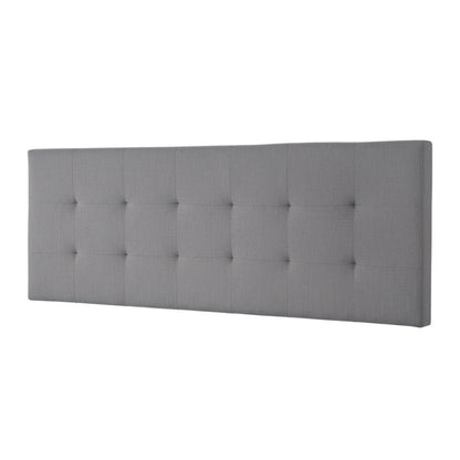 Gray Upholstered King Headboard with Rubberwood Frame and Stylish Design