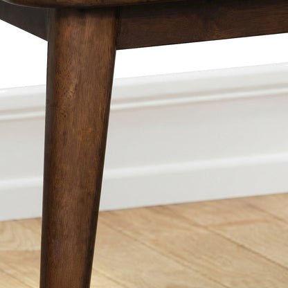 Solid Rubberwood Veneer Nightstand, Mid-Century Modern Bedside Table