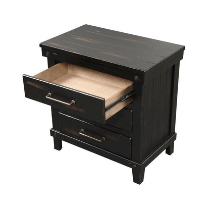 Black Nightstand with 3 Drawers, 3 Tier Storage Organizer Cabinet