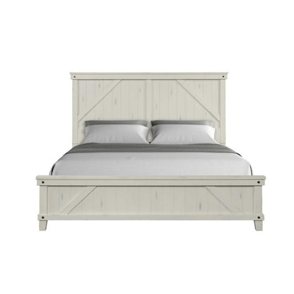 White King Bed Frame with Headboard in Wood and European Slat System