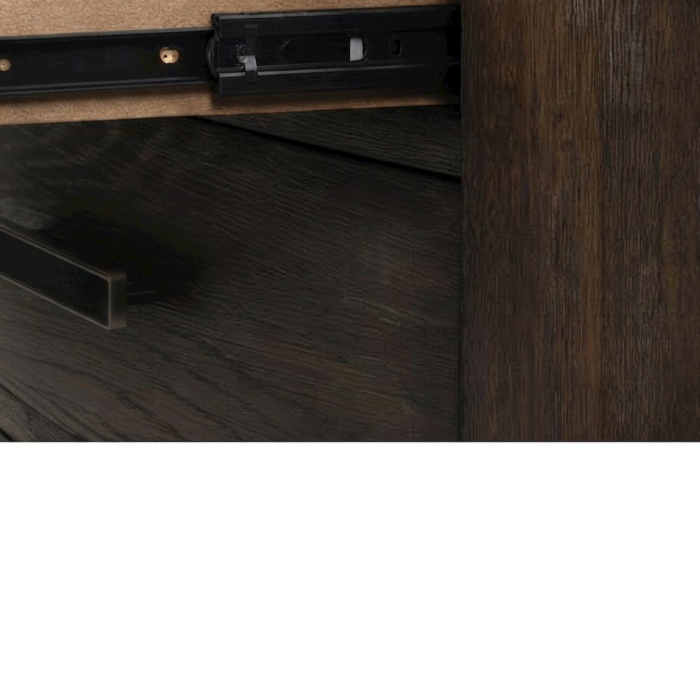 Solid Rubberwood Veneer Nightstand with Drawer, Bedside Table