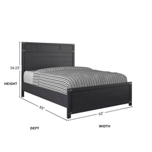 Black Queen Bed Frame with Headboard and Footboard in Rustic Style