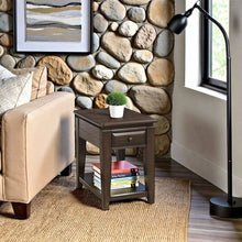Mahogany Side Table with 1 Drawer – Wooden Table for Bedroom or Living Room