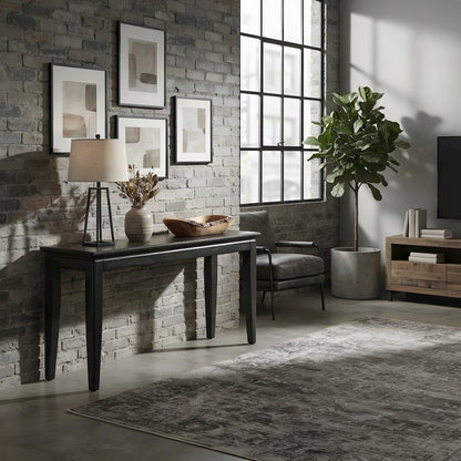 Elm Veneer Sofa Table with Solid Poplar Frame, Console Entry Table