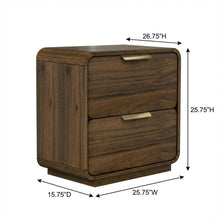 Walnut Nightstand with Usb Charging Port and Modern Design