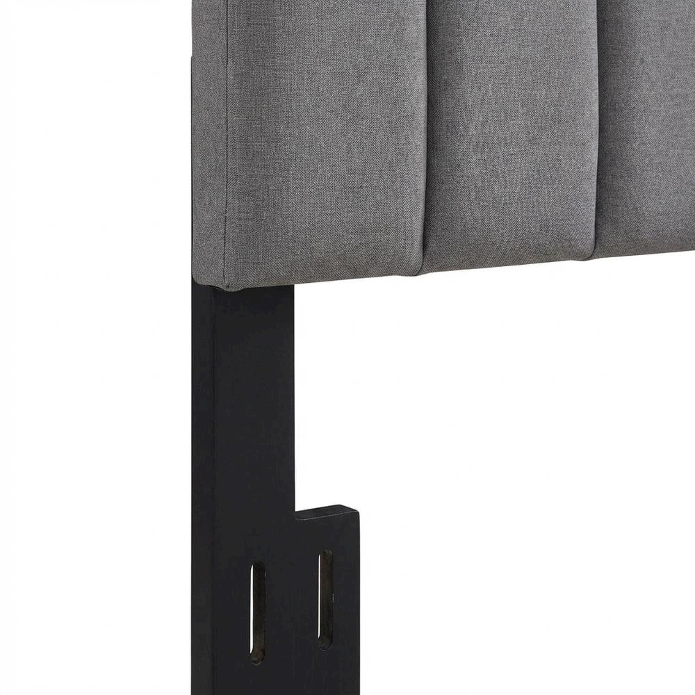Gray Twin Upholstered Headboard with Padded Design for Comfortable Support