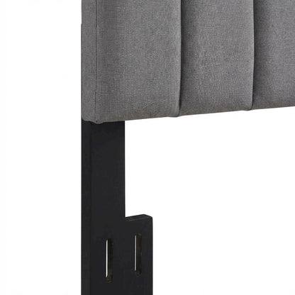 Gray Twin Upholstered Headboard with Padded Design for Comfortable Support