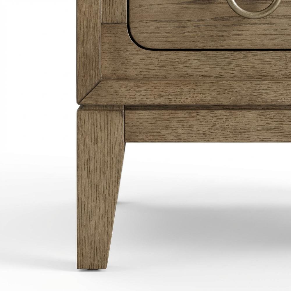 Latte Nightstand with 3 Drawers and Usb Charging Port for Bedroom Storage