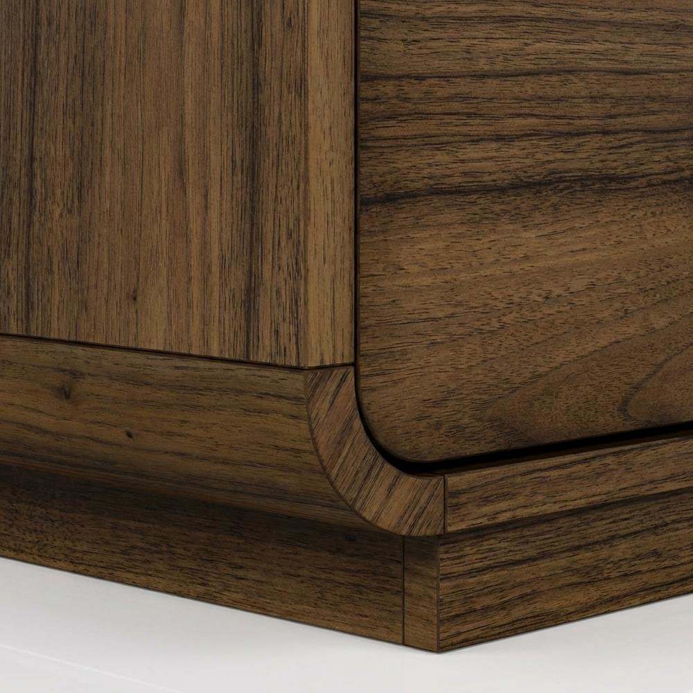 Walnut Nightstand with Usb Charging Port and Modern Design
