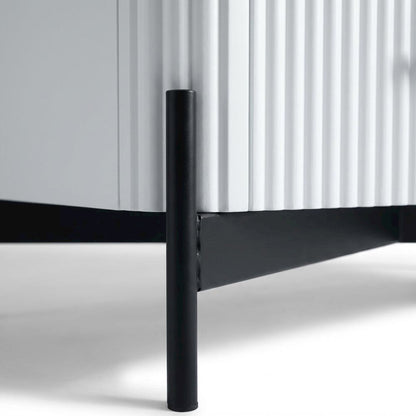 White Transitional Bedroom Nightstand with Sleek Design and Durable Construction