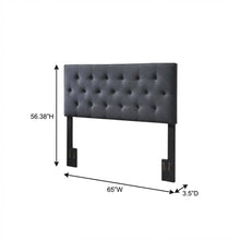 Black Upholstered Queen Headboard with Padded Design and Sturdy Frame
