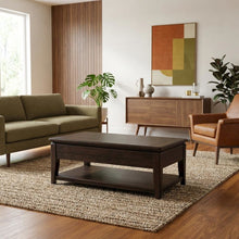 Mahogany Lift Top Cocktail Table – Modern Coffee Table with Storage