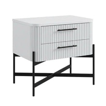 White Transitional Bedroom Nightstand with Sleek Design and Durable Construction