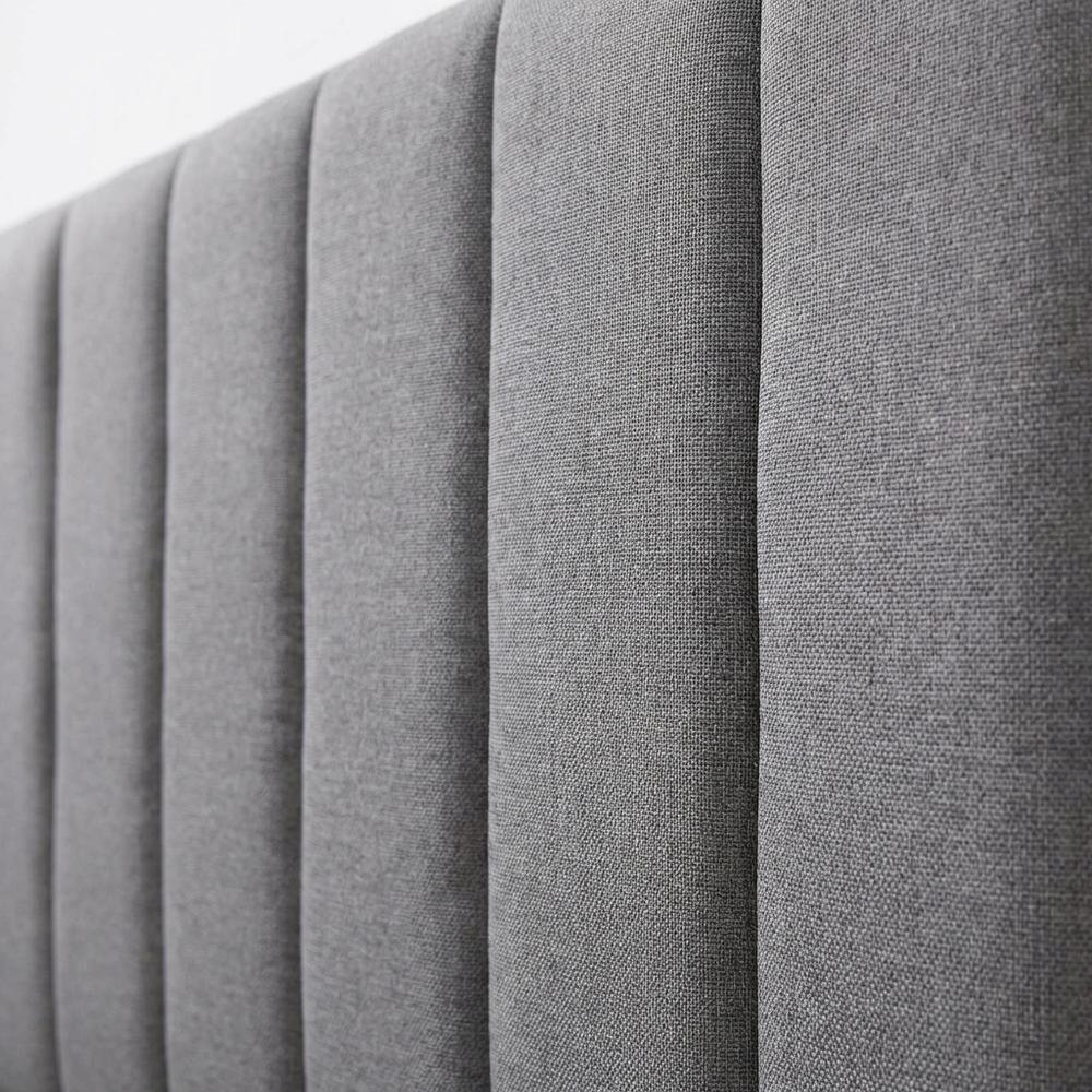 Gray Twin Upholstered Headboard with Padded Design for Comfortable Support