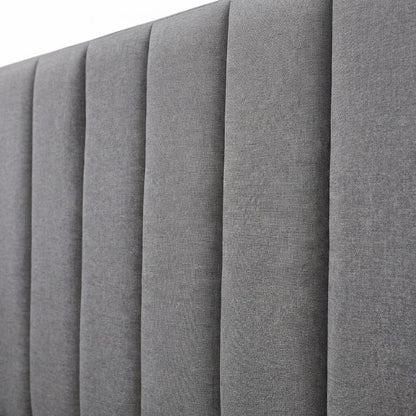 Gray Upholstered Queen Headboard with Soft Fabric and Modern Design