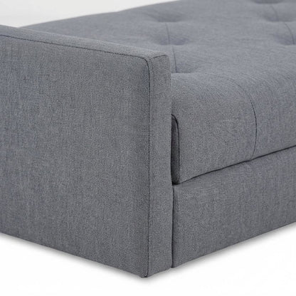 Gray Upholstered King Headboard with Rubberwood Frame and Padded Design