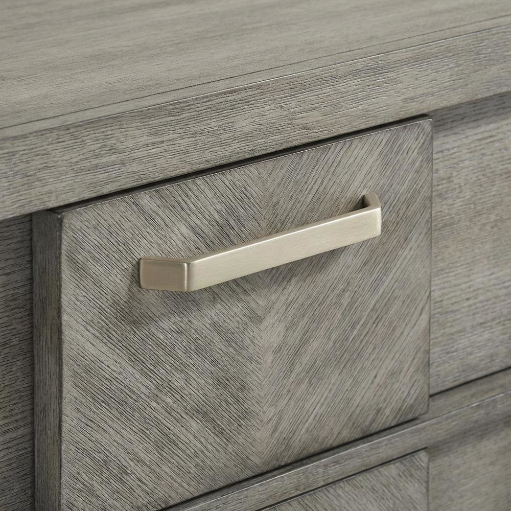 Gray Bedroom Nightstand with 2 Drawers and Modern Finish