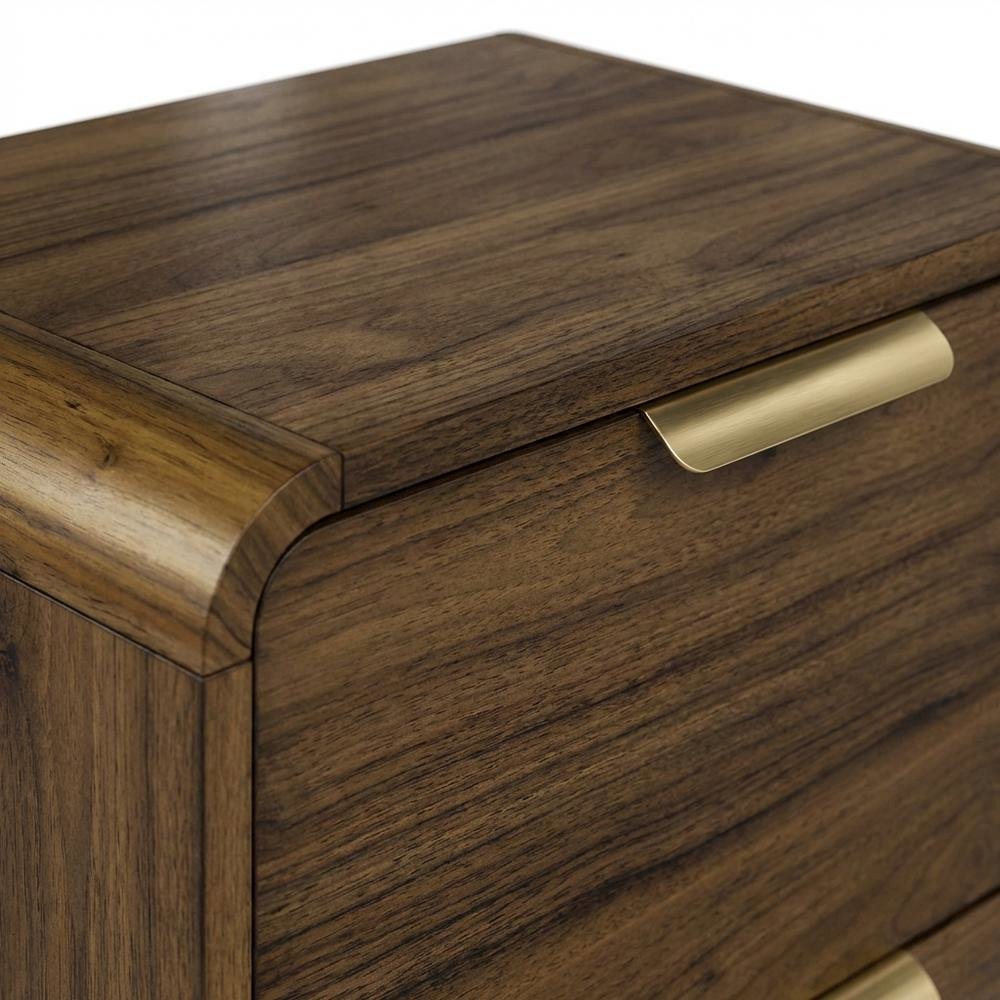Walnut Nightstand with Usb Charging Port and Modern Design