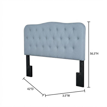 Light Blue Upholstered Twin Headboard with Soft Fabric and Sturdy Frame