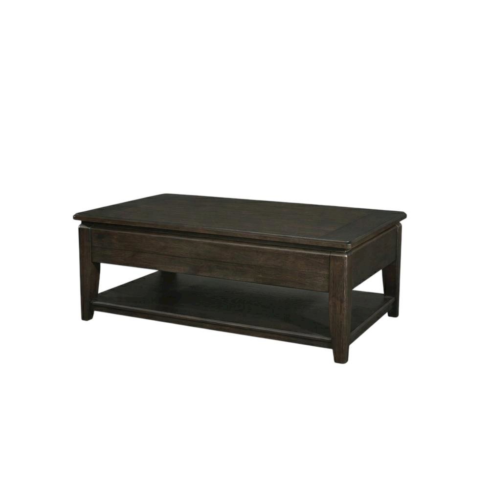 Mahogany Lift Top Cocktail Table – Modern Coffee Table with Storage