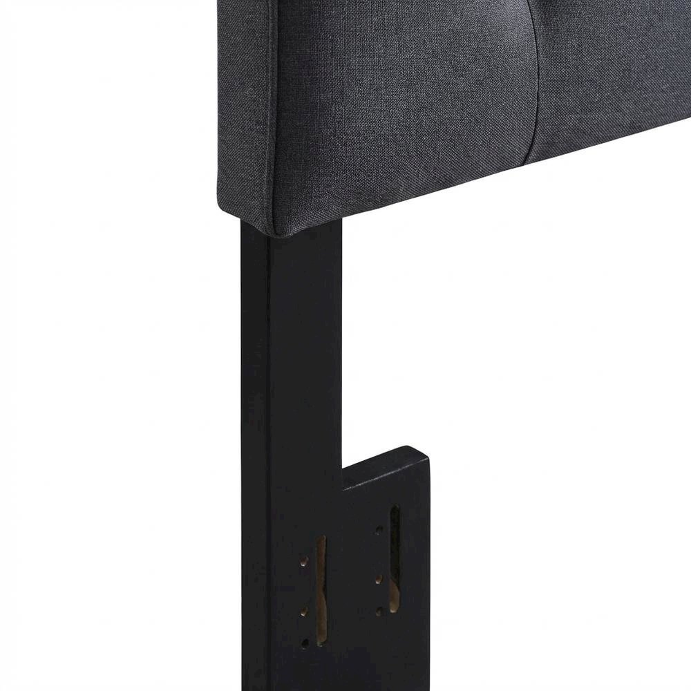 Black Upholstered King Headboard with Elegant Finish and Durable Frame