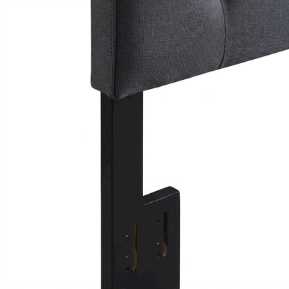 Black Upholstered King Headboard with Elegant Finish and Durable Frame
