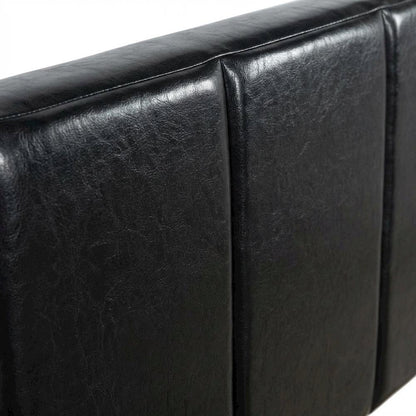 Black Upholstered Queen Headboard with Rubberwood Frame and Plush Padding