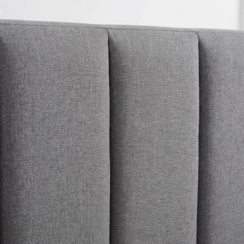 Gray King Upholstered Headboard with Padded Design and Durable Frame