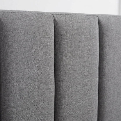 Gray King Upholstered Headboard with Padded Design and Durable Frame