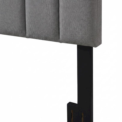 Gray King Upholstered Headboard with Padded Design and Durable Frame