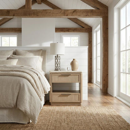 Toffee Nightstand with Rope Fronts and Transitional Style