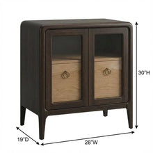 Peppercorn Glass Door Nightstand with Transitional Casual Style