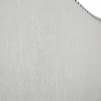 Off White Upholstered King Headboard, Solid Rubberwood Frame