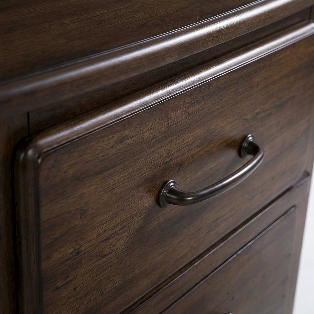 Spice Brown Nightstand with Two Drawers and Contemporary Finish