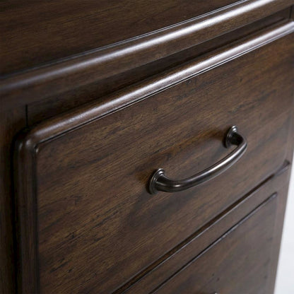 Spice Brown Nightstand with Two Drawers and Contemporary Finish