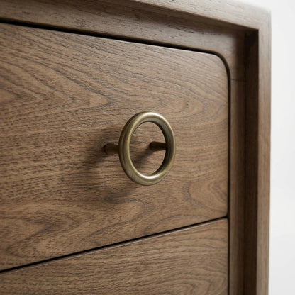 Latte Nightstand with 2 Drawers and Usb Charging Port for Bedroom Use