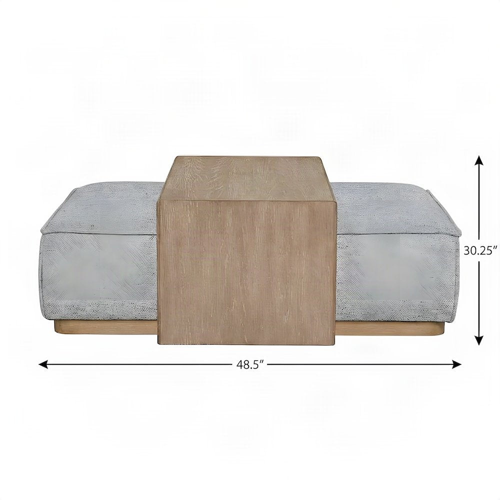 Upholstered Transitional Oversized Cocktail Ottoman and Foot Rest