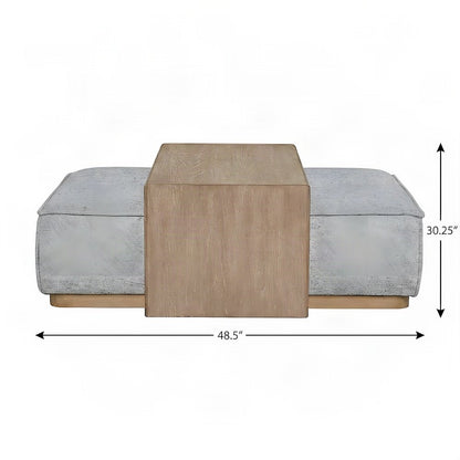 Upholstered Transitional Oversized Cocktail Ottoman and Foot Rest