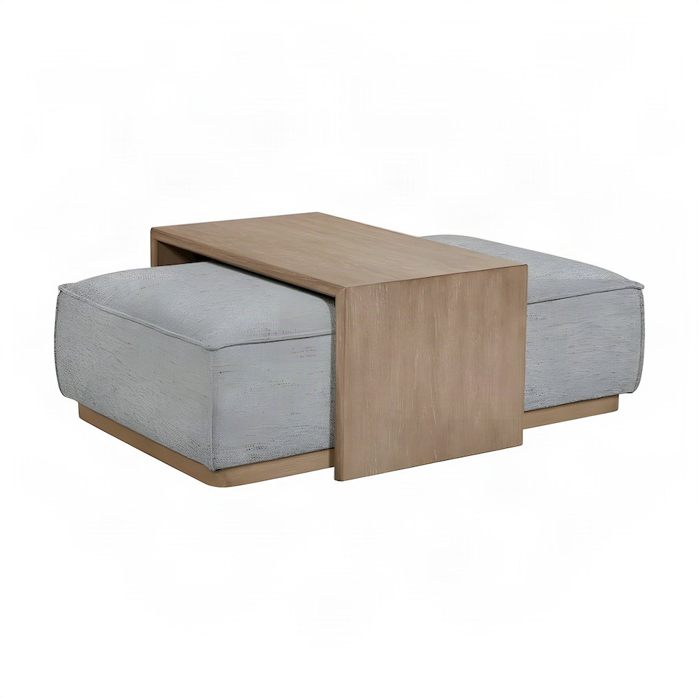 Upholstered Transitional Oversized Cocktail Ottoman and Foot Rest