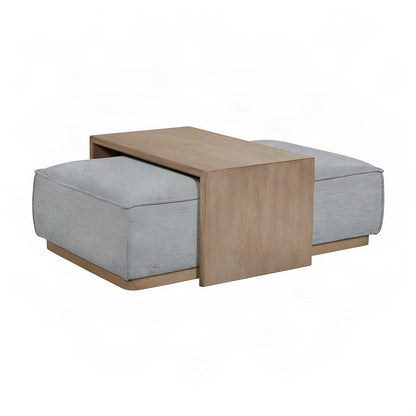 Upholstered Transitional Oversized Cocktail Ottoman and Foot Rest