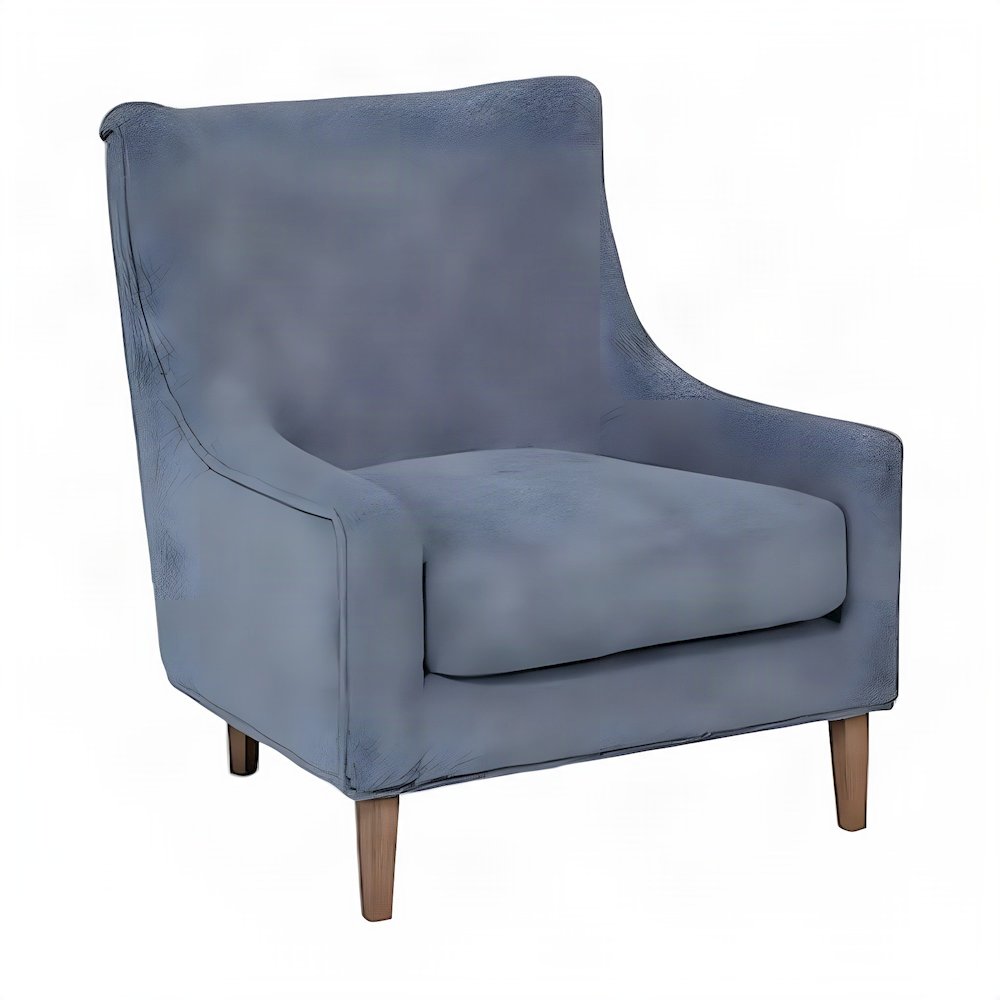 Elm Veneer Hi-Back Upholstered Accent Chair with Hardwood Frame, Sand