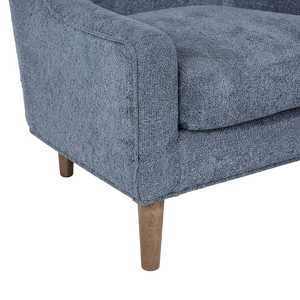 Elm Veneer Hi-Back Upholstered Accent Chair with Hardwood Frame, Sand