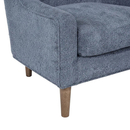 Elm Veneer Hi-Back Upholstered Accent Chair with Hardwood Frame, Sand