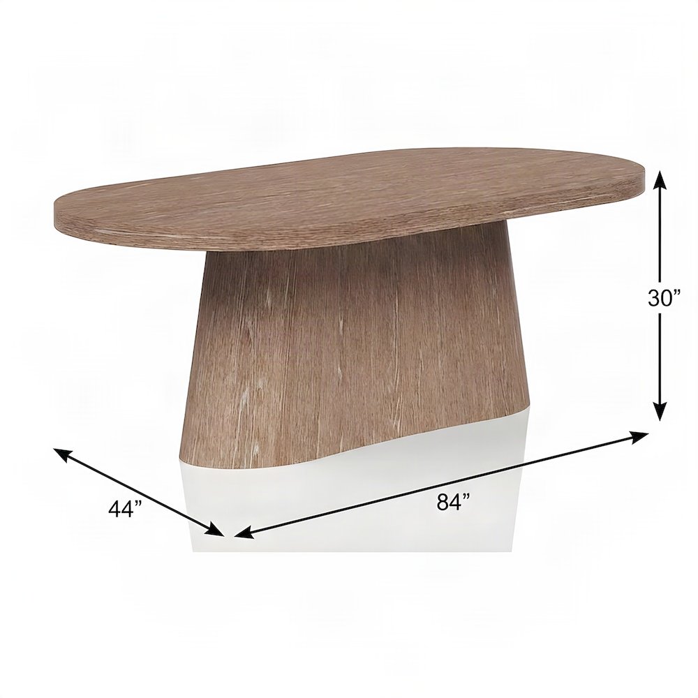 Oval Single Pedestal Dining Table in Veneer, Transitional Style, Cocoa