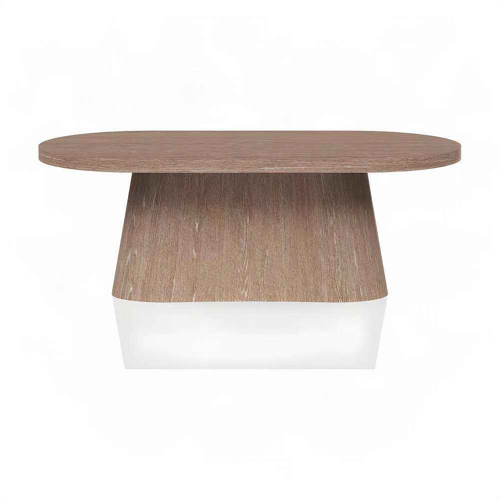 Oval Single Pedestal Dining Table in Veneer, Transitional Style, Cocoa