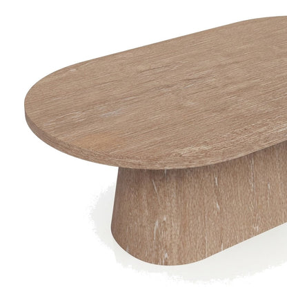 Oval Single Pedestal Dining Table in Veneer, Transitional Style, Cocoa